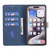 iPhone 17e / 16e Color Matching RFID Anti-theft Leather Phone Case - Blue