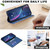 iPhone 17e / 16e Color Matching RFID Anti-theft Leather Phone Case - Blue