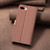 iPhone 17e / 16e Color Matching RFID Anti-theft Leather Phone Case - Brown