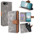 iPhone 17e / 16e Color Stitching Skin Feel Leather RFID Blocking Phone Case - Grey