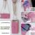 iPhone 17e / 16e Crossbody Chain Fishtail Litchi Leather Phone Case - Pink