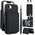 iPhone 17e / 16e Crossbody Dual-buckle Wallet RFID Back Leather Phone Case - Black