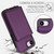 iPhone 17e / 16e Crossbody Dual-buckle Wallet RFID Back Leather Phone Case - Dark Purple