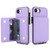 iPhone 17e / 16e Crossbody Dual-buckle Wallet RFID Back Leather Phone Case - Light Purple