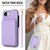 iPhone 17e / 16e Crossbody Dual-buckle Wallet RFID Back Leather Phone Case - Light Purple