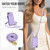 iPhone 17e / 16e Crossbody Dual-buckle Wallet RFID Back Leather Phone Case - Light Purple