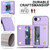 iPhone 17e / 16e Crossbody Dual-buckle Wallet RFID Back Leather Phone Case - Light Purple