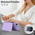 iPhone 17e / 16e Crossbody Dual-buckle Wallet RFID Back Leather Phone Case - Light Purple