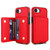 iPhone 17e / 16e Crossbody Dual-buckle Wallet RFID Back Leather Phone Case - Red