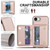 iPhone 17e / 16e Crossbody Dual-buckle Wallet RFID Back Leather Phone Case - Rose Gold