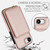 iPhone 17e / 16e Crossbody Dual-buckle Wallet RFID Back Leather Phone Case - Rose Gold