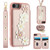 iPhone 17e / 16e Crossbody Flower Pattern Leather Phone Case - Rose Gold
