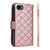 iPhone 17e / 16e Crossbody Rhombic Zipper Tower Buckle Leather Phone Case with Lanyard - Rose Gold