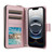 iPhone 17e / 16e Crossbody Rhombic Zipper Tower Buckle Leather Phone Case with Lanyard - Rose Gold