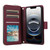 iPhone 17e / 16e Crossbody Rhombic Zipper Tower Buckle Leather Phone Case with Lanyard - Wine Red