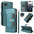 iPhone 17e / 16e Crossbody Strap RFID Blocking Zipper Wallet Leather Phone Case - Green