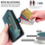 iPhone 17e / 16e Crossbody Strap RFID Blocking Zipper Wallet Leather Phone Case - Green