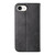 iPhone 17e / 16e Cubic Grid Calf Texture Magnetic Leather Phone Case - Black