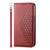 iPhone 17e / 16e Cubic Grid Calf Texture Magnetic Leather Phone Case - Red