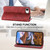 iPhone 17e / 16e Cubic Grid Calf Texture Magnetic Leather Phone Case - Red
