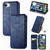 iPhone 17e / 16e Cubic Grid Pressed Magnetic Leather Phone Case - Blue