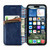 iPhone 17e / 16e Cubic Grid Pressed Magnetic Leather Phone Case - Blue