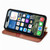 iPhone 17e / 16e Cubic Grid Pressed Magnetic Leather Phone Case - Brown