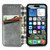 iPhone 17e / 16e Cubic Grid Pressed Magnetic Leather Phone Case - Gray
