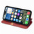 iPhone 17e / 16e Cubic Grid Pressed Magnetic Leather Phone Case - Red