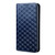 iPhone 17e / 16e Cubic Grid Texture Flip Leather Phone Case - Blue