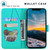 iPhone 17e / 16e Cute Cat Embossed Leather Phone Case - Lake Blue