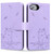 iPhone 17e / 16e Cute Cat Embossed Leather Phone Case - Purple