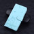 iPhone 17e / 16e Cute Cat Embossed Leather Phone Case - Sky Blue
