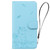 iPhone 17e / 16e Cute Cat Embossed Leather Phone Case - Sky Blue