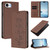 iPhone 17e / 16e Cute Cats Embossed Magnetic RFID Vegan Leather Phone Case - Brown