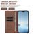 iPhone 17e / 16e Cute Cats Embossed Magnetic RFID Vegan Leather Phone Case - Brown