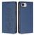 iPhone 17e / 16e Cute Cats Embossed Magnetic RFID Vegan Leather Phone Case - Dark Blue