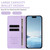 iPhone 17e / 16e Cute Cats Embossed Magnetic RFID Vegan Leather Phone Case - Light Purple