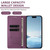 iPhone 17e / 16e Cute Cats Embossed Magnetic RFID Vegan Leather Phone Case - Violet Purple
