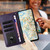 iPhone 17e / 16e Daisy Embossed Leather Phone Case - Dark Purple