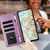 iPhone 17e / 16e Daisy Embossed Leather Phone Case - Light Purple