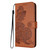 iPhone 17e / 16e Datura Flower Embossed Flip Leather Phone Case - Brown