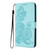 iPhone 17e / 16e Datura Flower Embossed Flip Leather Phone Case - Light Blue