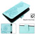 iPhone 17e / 16e Datura Flower Embossed Flip Leather Phone Case - Light Blue