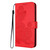 iPhone 17e / 16e Datura Flower Embossed Flip Leather Phone Case - Red