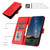 iPhone 17e / 16e Datura Flower Embossed Flip Leather Phone Case - Red