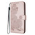 iPhone 17e / 16e Datura Flower Embossed Flip Leather Phone Case - Rose Gold