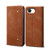 iPhone 17e / 16e Denim Texture Casual Style Horizontal Flip Leather Case - Brown