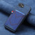 iPhone 17e / 16e Denim Texture Leather Skin Phone Case with Card Slot - Blue