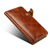 iPhone 17e / 16e Denior B01 Oil Wax Cowhide Magnetic Button Genuine Leather Case - Brown